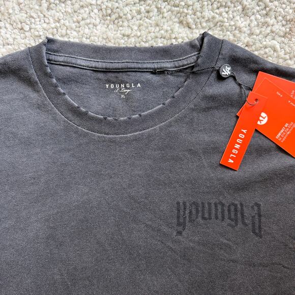 Men's YoungLA 4234 - Backbone Tees XL, NWT, BlackWash (SoldOut) - Picture 4 of 6